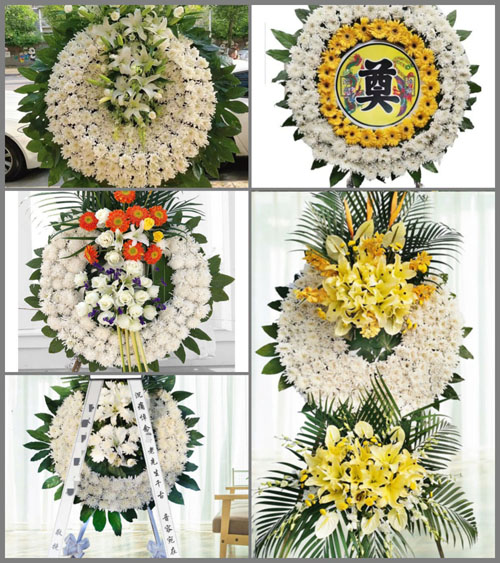 四川成都金堂县竹篙镇竹篙寺社区花圈速递